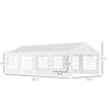 13' x 26' Heavy-duty Outdoor Carport Party Event Tent, Patio Gazebo Canopy Pavilion with 4 Sidewalls, 8 Windows, White