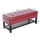 44" Tufted Faux Leather Ottoman Storage Bench with Shoe Rack- Crimson Red
