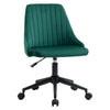 Mid-Back Office Chair, Velvet Fabric Swivel Scallop Shape Computer Desk Chair for Home Office or Bedroom, Green