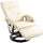 PU Recliner with Footrest, Lounge Chair with 135° Adjustable Backrest, Swivel Wood Base, Padded Seat & Armrests for Living Room, Beige