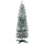 6' Snow Flocked Artificial Pencil Christmas Tree, Slim Xmas Tree with Realistic Branches and Plastic Base Stand for Indoor Decoration, Green