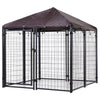 Lockable Dog House Kennel with Water-resistant Roof for Small and Medium Sized Pets, 4.6' x 4.6' x 5'