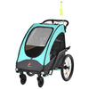 3-in-1 Folding Child Bike Trailer Baby Trailer with Shock Absorbing Frame & Adjustable Handlebar, Blue/Grey