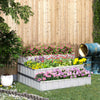47''x47''x25'' 3 Tier Raised Garden Bed, Metal Elevated Planer Box Kit w/ A Pairs of Glove for Backyard, to Grow Vegetables, Herbs, White