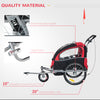 Elite Double Child Two-Wheel Bicycle Trailer with 2 Safety Harnesses - Red / Black