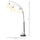 Contemporary Trilage Arc Floor Lamp with 3 Hanging Drum Shape Lampshade Steel Pole and Marble Round Base for Living Room Bedroom Black/White