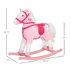 Kids Plush Toy Rocking Horse Pony Toddler Ride on Animal for Girls Pink Birthday Gifts with Realistic Sounds, Pink