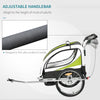 Children's Trailer & Stroller w/ Reflectors & 5 Point Harness Green