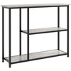 39" Console Table, Entryway Table with 2 Storage Shelves, Steel Frame, Narrow Sofa Table for Living Room, Gray
