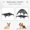 Elevated Portable Dog Cot Cooling Pet Bed With UV Protection Canopy Shade, 36 inch