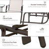 Outdoor Glider Chairs with Coffee Table, Patio 2-Seat Rocking Chair Swing Loveseat with Breathable Sling for Backyard, Porch, Beige