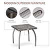 Rattan Wicker Side Table, End Table with All-Weather Material for Outdoor, Garden, Balcony, or Backyard, Gray