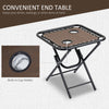 Zero Gravity Lounger Chair Set of 3, Folding Reclining Patio Chair with Side Table, Cup Holder and Headrest for Poolside, Camping, Brown