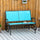2-Person Outdoor Glider Bench Patio Double Swing Rocking Chair Loveseat w/Power Coated Steel Frame for Backyard Garden Porch, Blue