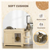 3 in 1 Litter Box Enclosure Hidden Kitty House Cat Tree, Cat Washroom Storage Bench with Double Doors, Multiple Layers, Scratching Posts, Soft Cushion