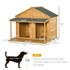 PawHut Wooden Dog House Outdoor for 2 Medium Small Dogs with Porch