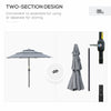 9' 3-Tier Patio Umbrella, Outdoor Market Umbrella with Crank and Push Button Tilt for Deck, Backyard and Lawn, Dark Grey