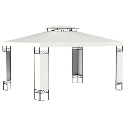13' x 10' Patio Gazebo Outdoor Canopy Shelter with Double Vented Roof, Steel Frame for Lawn Backyard and Deck, Cream White