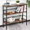 3-Tier Industrial Style Storage Metal Wooden Shelf with a Robust Multi-Functional Design & Adjustable Feet, Black