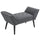 Modern Button Tufted Sitting Bench/Accent Fabric Upholstered Ottoman for Bedroom or Living Room  Charcoal Grey