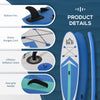 Blue Inflatable Stand Up Paddle Board Ultra-Light Yoga SUP with Non-Slip Deck Pad, Premium Accessories