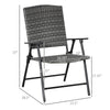 Wicker Patio Dining Chair Set of 4 with Folding Design, Outdoor Rattan Sling Chair Lawn Chair Set for Backyard Wedding Party, Mixed Grey
