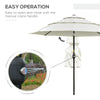9' 3-Tier Patio Umbrella, Outdoor Market Umbrella with Crank and Push Button Tilt for Deck, Backyard and Lawn, Beige