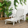 Outdoor Lounge Chair, Aluminum Recliners Tanning Chair with 5-Level Adjustable Backrest, Slatted HDPE Seat and Backrest Perfect for Outdoor Use, Light Gray