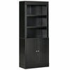 72" Kitchen Buffet with Hutch, Kitchen Pantry Cupboard with 2 Door Cabinet, and 2 Adjustable Shelves, Black