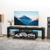 High Gloss TV Stand Cabinet with Remote Controlled LED Lights, Media TV Console Table with Storage Compartment for TVs up to 65", Black