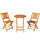 3-Pieces Folding Acacia Wood Patio Bistro Set Outdoor Square Table Two Chair