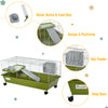 35" Small Animal Cage Chinchilla Guinea Pig Hutch Ferret Pet House with Platform Ramp, Food Dish, Wheels, & Water Bottle