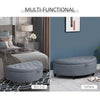 Half Moon Modern Luxurious Polyester Fabric Storage Ottoman Bench with Legs Lift Lid Thick Sponge Pad for Living Room, Entryway, Grey