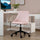 Desk Chair, Home Office Chair with Armless Design, High-End Gas Lift for Office, Swivel Chair, Pink