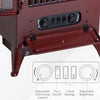 Electric Fireplace Heater, Fireplace Stove with Realistic LED Flames and Logs, and Overheating Protection, 750W/1500W, Red