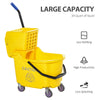 Yellow Home Janitorial Cleaning Floor Bucket with 34 Quart Capacity and Metal Handle