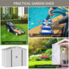 7' x 4' Steel Storage Shed Organizer, Garden Tool house with 4 Vents and 2 Easy Sliding Doors for Backyard, Patio, Garage, Lawn, White