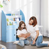 Toy Storage Organizer, Kids Bookshelf, Freestanding Children Bookcase with Cabinet for Toys Clothes Books, Blue
