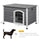 31"L Wooden Decorative Dog Cage Kennel Wire Door with Lock Small Animal House with Openable Top Removable Bottom Grey