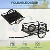 Foldable Bike Cargo Trailer Bicycle Cart Wagon Trailer w/ Hitch, 16'' Wheels, 88 lbs Max Load - Black