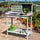 Outdoor Wooden Potting Bench Table with Removable Sink, Garden Work Station with Chalkboard, Drawer, Open Shelf Storage