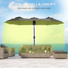Double-sided Patio Umbrella 9.5' Large Outdoor Market Umbrella with Push Button Tilt and Crank, 3 Air Vents and 12 Ribs, for Garden, Deck, Pool, Grey