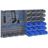 44 Piece Wall Mounted Pegboard Tool Organizer Rack Kit with Various Sized Storage Bins, Pegboard, & Hooks - Blue