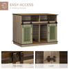 2-in-1 Size-Changing Large/Small Dog Crate Table with Removable Wall, Dog Crate Furniture with Shelving, Sliding Doors, 47.25" x 23.5" x 34.75"