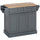 Kitchen Island with Storage Rolling Kitchen Serving Cart with Rubber Wood Top Towel Rack Storage Drawer Cabinet Grey