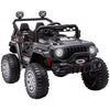 12V Kids Ride-on Truck with Remote Control, Battery-Operated Kids Car with Led Lights, Electric Ride on Toy with Spring Suspension, Music, Horn, 3 Speeds, Black