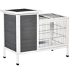36" Rabbit Hutch Bunny Cage Small Animal House with Weatherproof Roof Romevable Tray and Enclosed Run, Indoor/outdoor