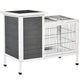 36" Rabbit Hutch Bunny Cage Small Animal House with Weatherproof Roof Romevable Tray and Enclosed Run, Indoor/outdoor