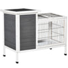 36" Rabbit Hutch Bunny Cage Small Animal House with Weatherproof Roof Romevable Tray and Enclosed Run, Indoor/outdoor