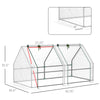 Portable Mini Greenhouse, Outdoor Garden with Large Zipper Doors and Water/UV PE Cover, 6' x 3' x 3', White